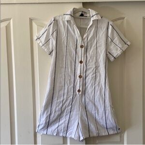 ROXY Cream and Black Striped Romper. Size M